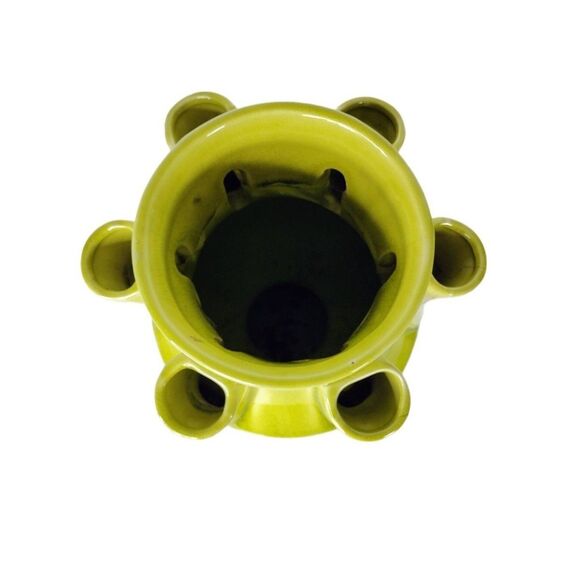 Vintage 60s 70s MCM Ceramic Statement Piece Seven Hole Tulip Flower Vase - Picture 5 of 12